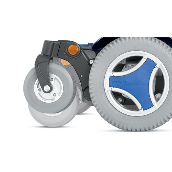 Permobil M300 PS Jr. Pediatric Power Wheelchair catlink stability and traction wheel system