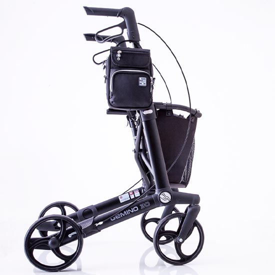 Quokka grey vertical bag attached to a walker.