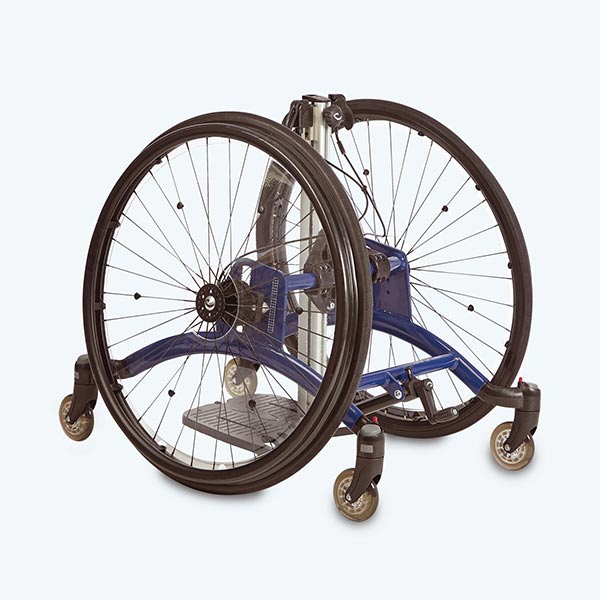 Etac/R82 Rabbit Up Pediatric Standing Frame with mobile wheels attached to the standing frame