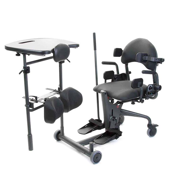 EasyStand Evolv Sit-to-Stand Standing Frame in seated position