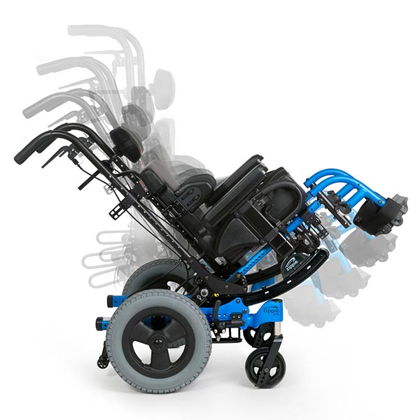 Sunrise Medical Zippie IRIS Pediatric Tilt-in-Space Wheelchair in tilting and reclining motion