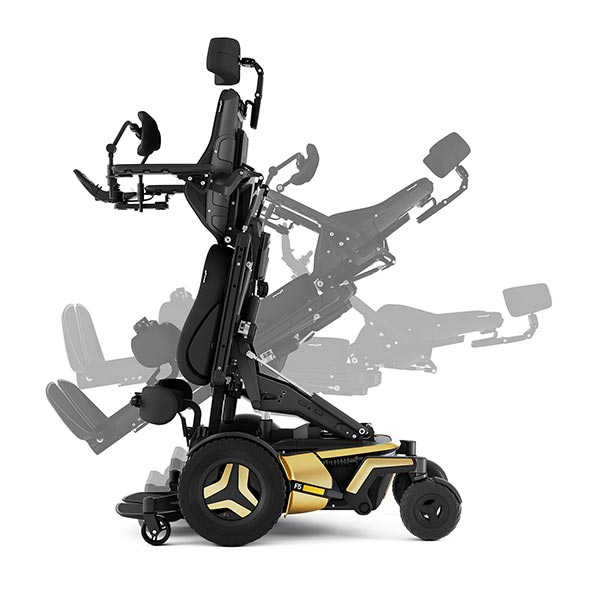 Permobil F5 Corpus VS Standing Power Wheelchair tilted backwards