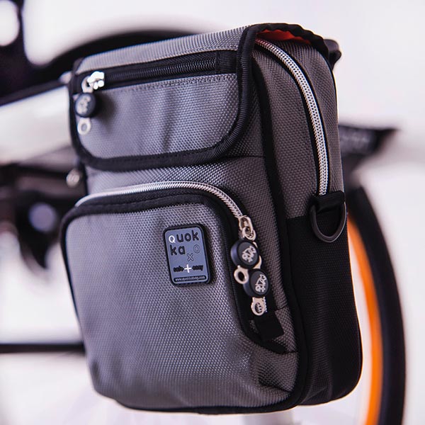 Quokka Grey Vertical Wheelchair Bag from an angle