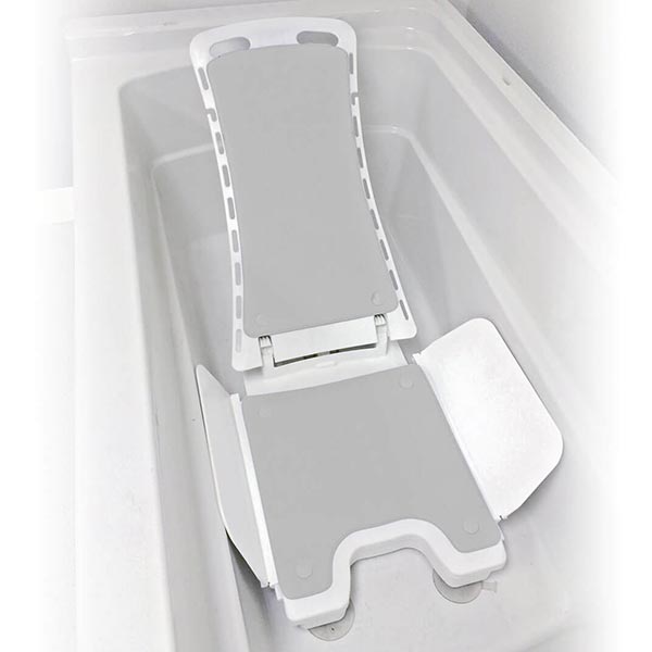 Marlin Bath Lift Tub Transport System seated in the bathtub