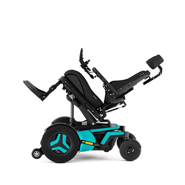 Permobil F5 Corpus Front-Wheel Drive Powerchair tilted backward