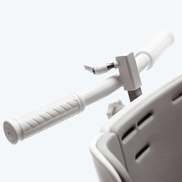 Etac/R82 Flamingo High-Low Pediatric Toileting and Bathing Chair handlebars for adjusting