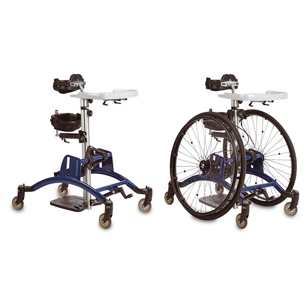 Etac/R82 Rabbit Up Pediatric Standing Frame in traditional standing frame mode